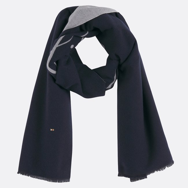 Sciarpa con logo blu marino TOMMY HILFIGER