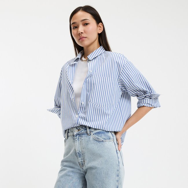 Chemise rayée en coton, Signature MARLÈNE - LA REDOUTE COLLECTIONS