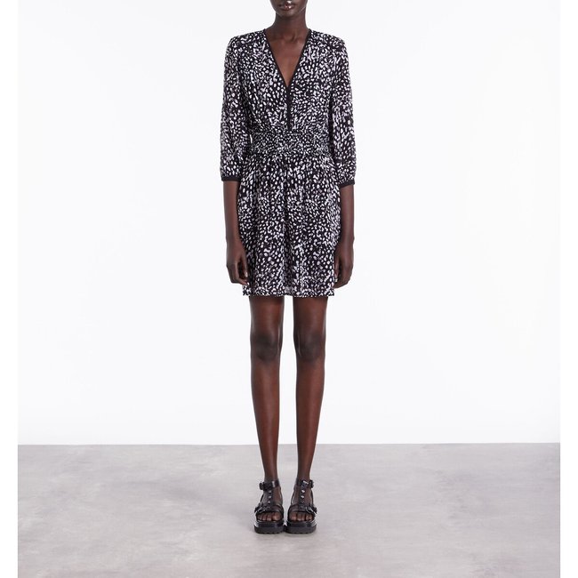 Abito corto stampato maniche a 3/4 fantasia nero/bianco THE KOOPLES