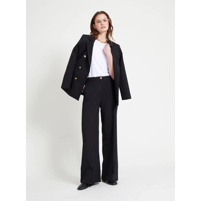 Pantalon large à poches NICKY noir <span itemprop=