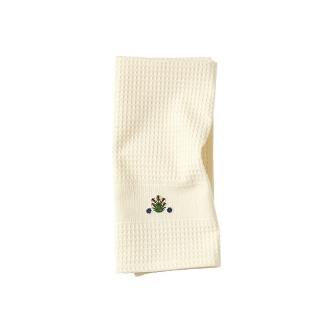 Torchon coton nid d'abeille Pantera vanille PANTERA - CARRE BLANC