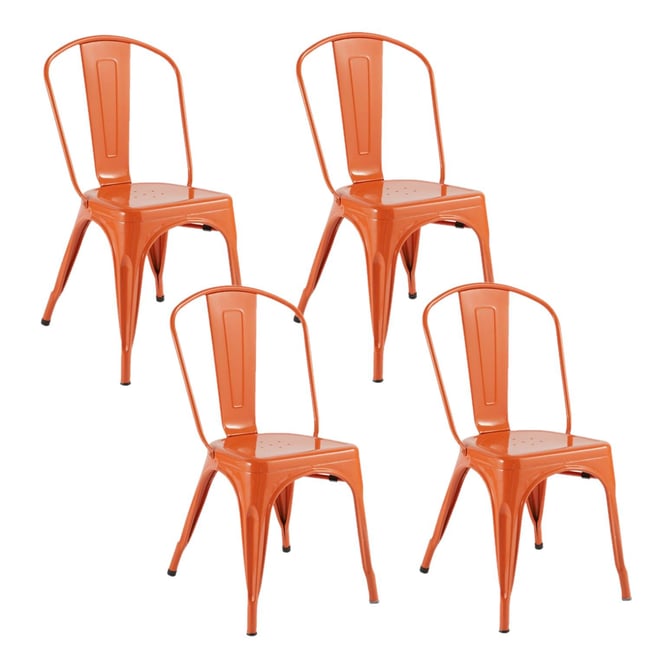Lot de 4 chaises bistrot en métal NIKO - ATMOSPHERA