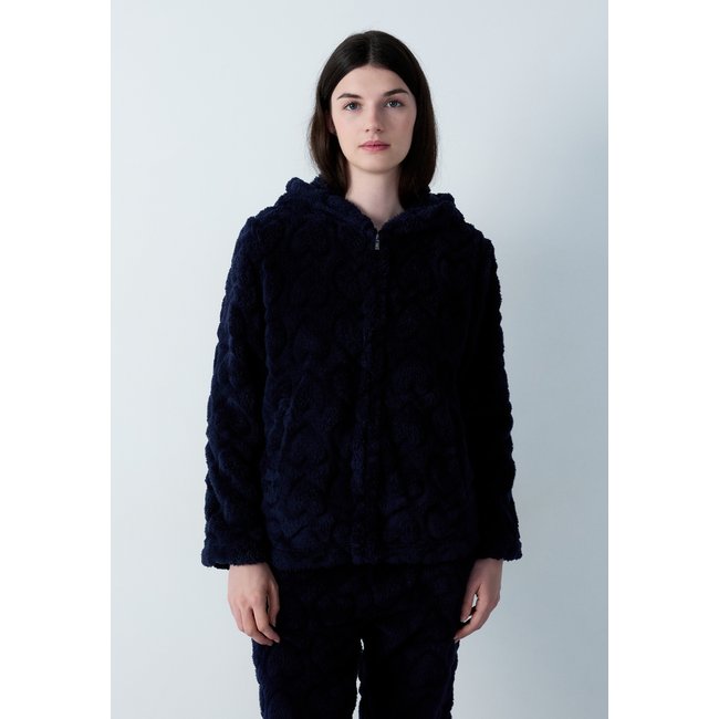 Veste à capuche polaire FILBERT bleu nuit <span itemprop=