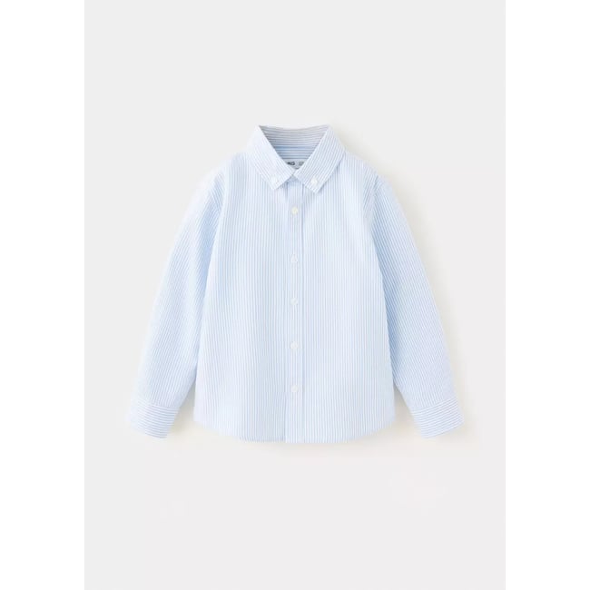 Chemise Oxford coton à rayures bleu ciel <span itemprop=