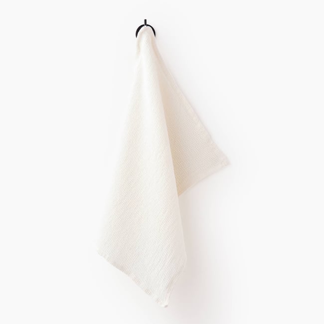 Essuie-mains nid d'abeil uni, 35x50cm, coton off white <span itemprop=
