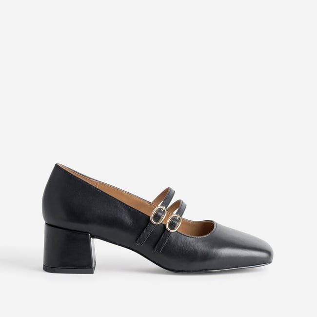 Escarpin en cuir ALENA noir <span itemprop=