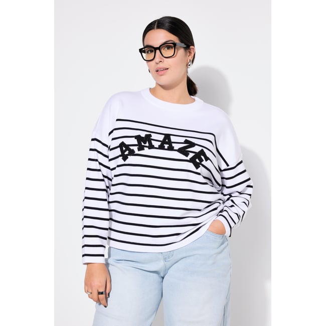 Pull, oversized blanc cassé <span itemprop=