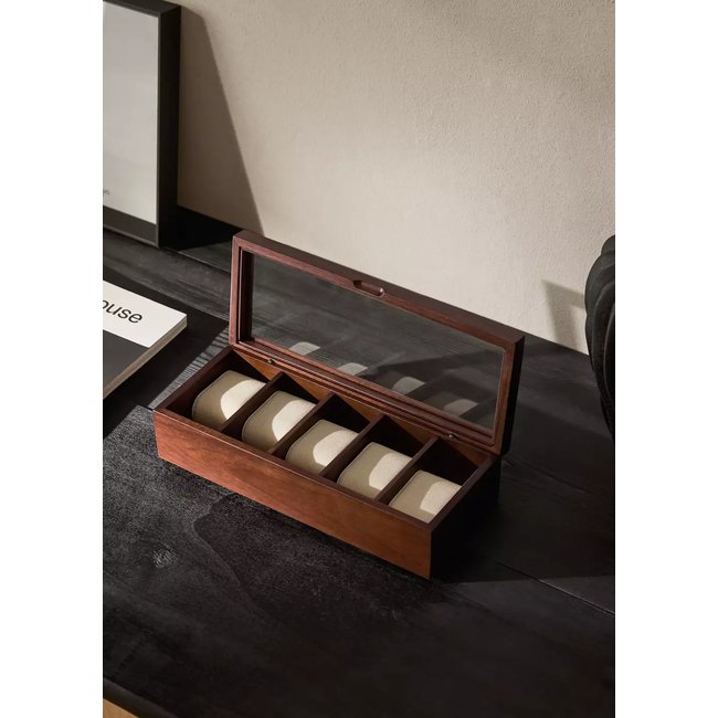 Boîte à montres en bois Couleur marron <span itemprop=