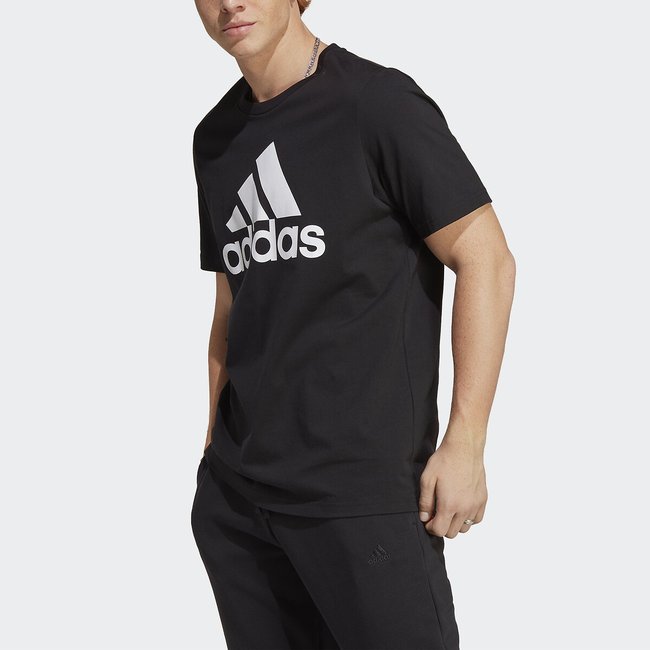 T-shirt em jersey, Essentials, logótipo grande preto <span itemprop=