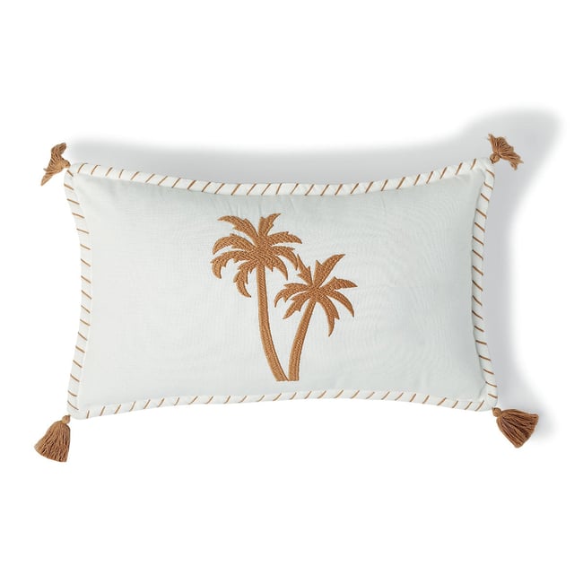 Coussin toile de coton OASIS terre de sienne <span itemprop=