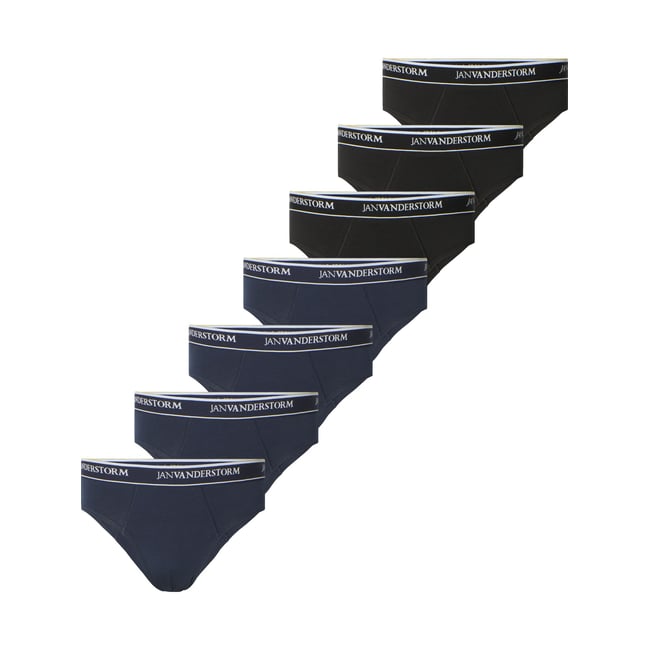 Lot de 7 slips RIKBEN bleu foncé noir <span itemprop=