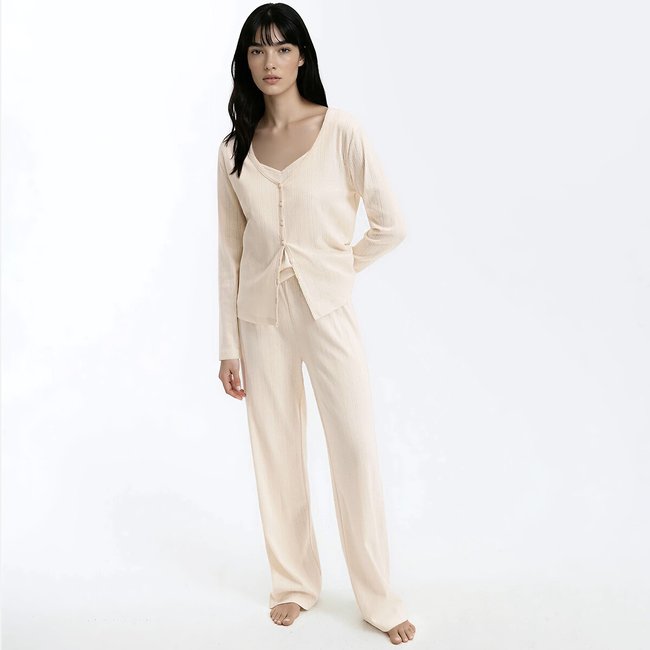 Pyjama 3 pièces en maille pointelle - LA REDOUTE COLLECTIONS