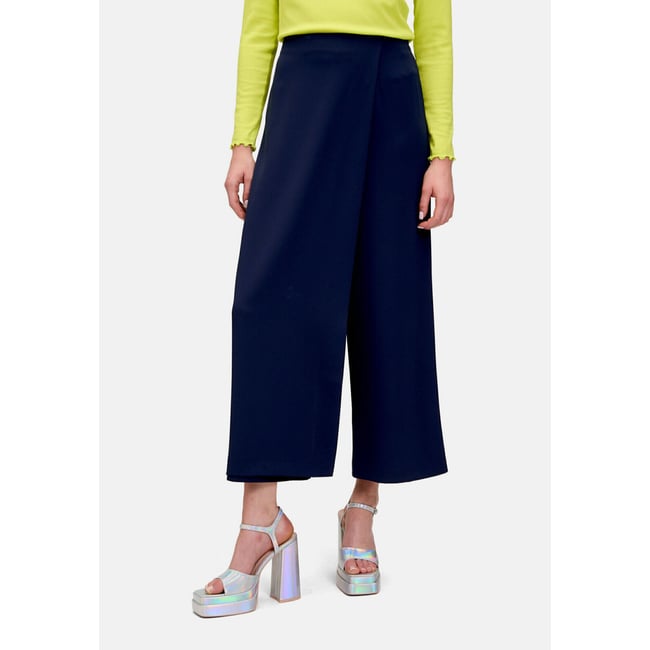 Pantalon casual à jambes larges maritime blue <span itemprop=