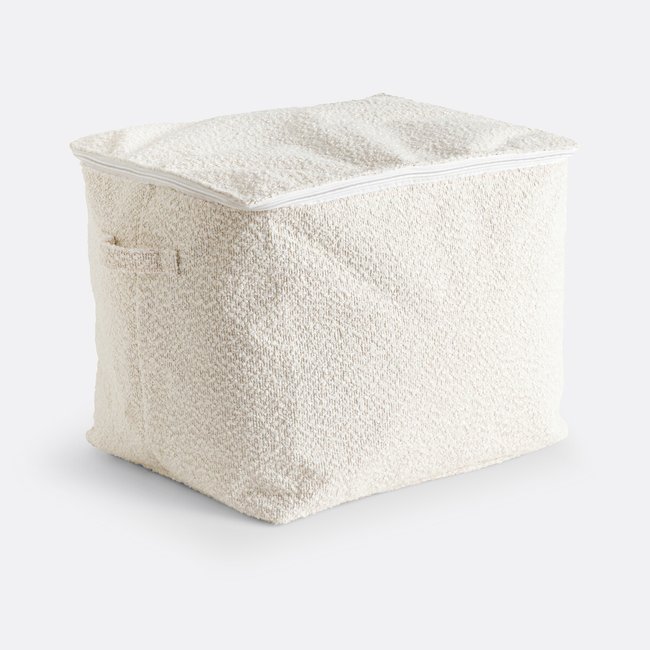 Housse de rangement en bouclette taille L, Boklio Couleur ecru <span itemprop=