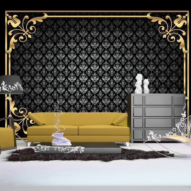 Papier peint intissé panoramique A little bit of luxury Couleur jaune / doré <span itemprop=