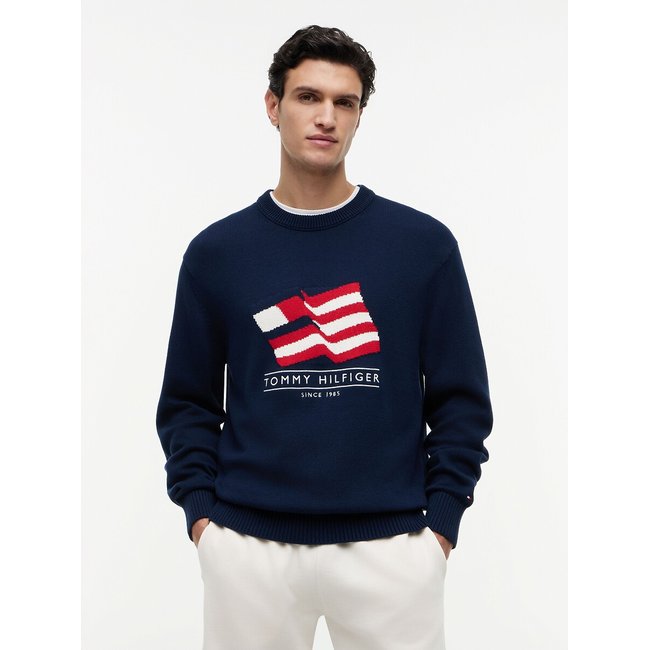 Grobstrickpullover mit rundem Ausschnitt marine <span itemprop=