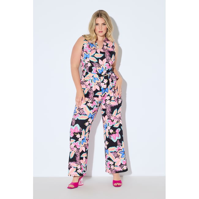 Combinaison sans manches en jersey. Motif noir <span itemprop=
