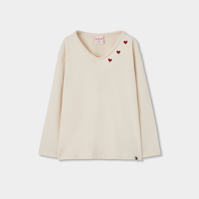 T-shirt en maille fille avec blanc <span itemprop=