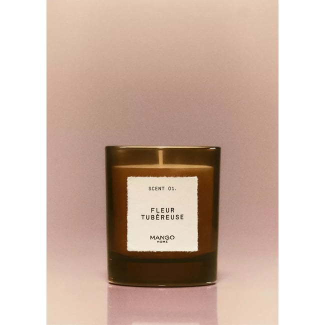 Bougie parfumée FLEUR TUBÉREUSE 200 g Couleur marron <span itemprop=