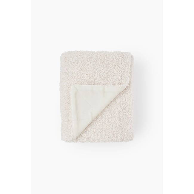 Plaid sherpa, 130x170cm, polyester off white <span itemprop=