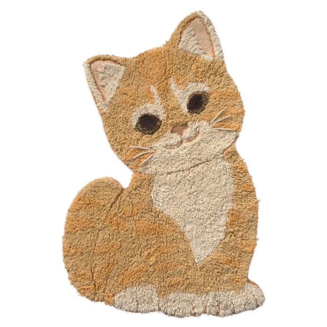 Tapis lavable Chat Ginger PETALS & PALS Couleur brun antique, châtaigne, daim, naturel, miel clair, rose, doré, vanille, grain de café <span itemprop=
