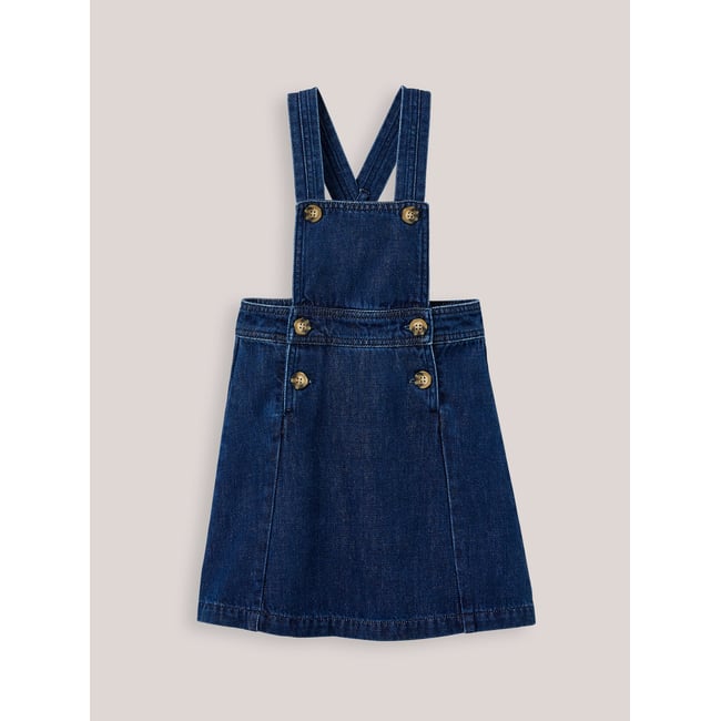 Robe tablier en denim denim brut <span itemprop=