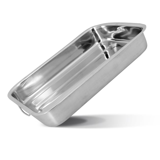Plat à four rectangulaire en inox avec poignées 40x28cm, HARRY gris <span itemprop=