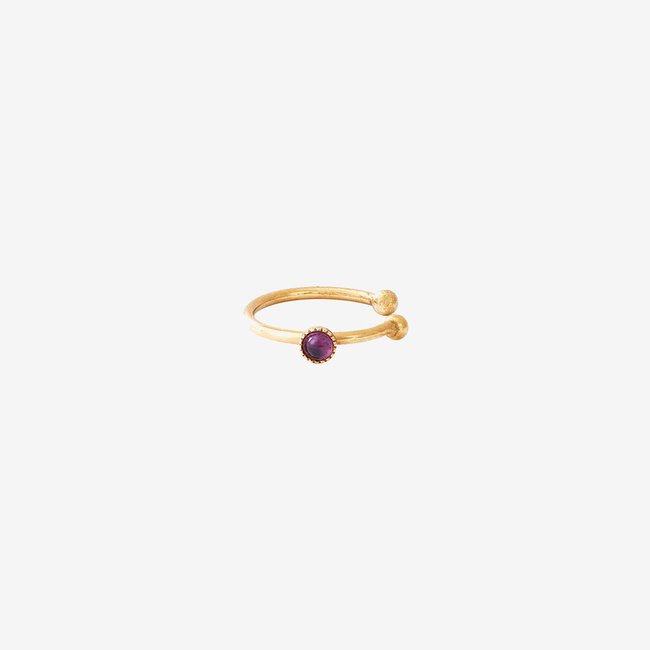 Bague d'oreille cab améthyste violet <span itemprop=
