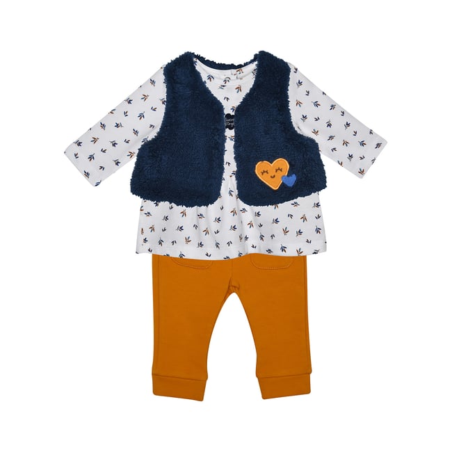 Tunique jegging et gilet fabrina jaune <span itemprop=