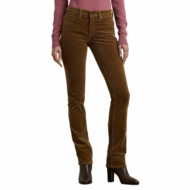 Mid Rise Slim Trousers, honey, LAUREN RALPH LAUREN