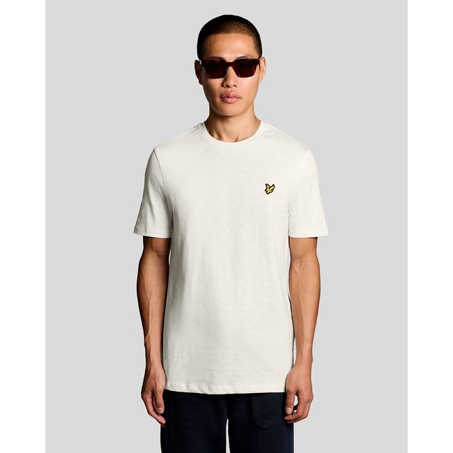 T-shirt en coton fin slub beige glace <span itemprop=