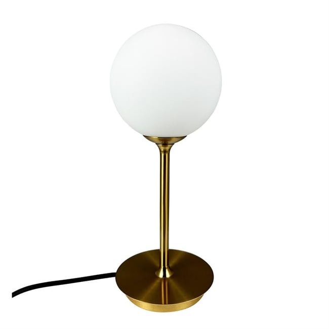 Lampe à poser laiton/verre opale SIA Couleur laiton <span itemprop=