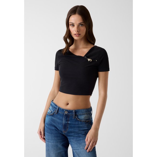 Top Court Asymétrique noir <span itemprop=