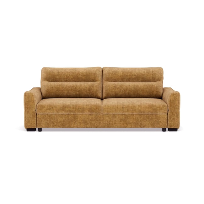 Canapé droit convertible velours texturé, ANATOLE Couleur jaune <span itemprop=