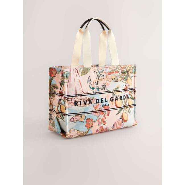 Sac porté épaule en toile imprimé fleuri <span itemprop=