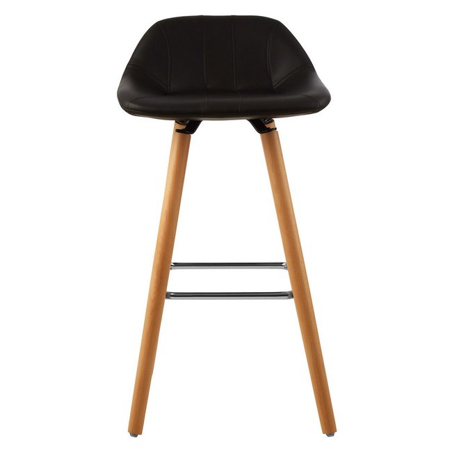 Bradley Faux Leather Bar Stool, black, SO'HOME