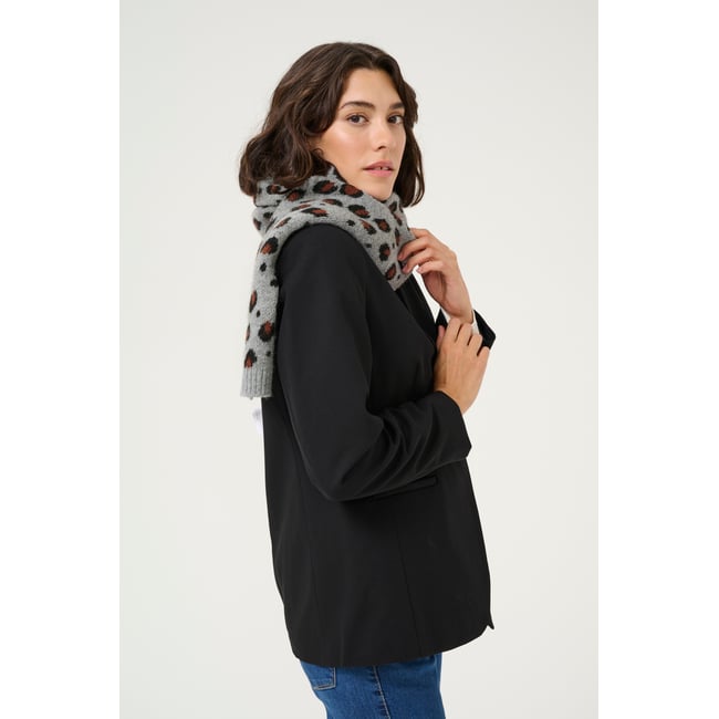 Scarf gris grey melange animal knit <span itemprop=