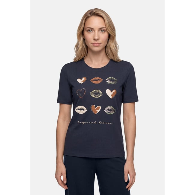 T-shirt basique à impression patch dark blue/brown <span itemprop=