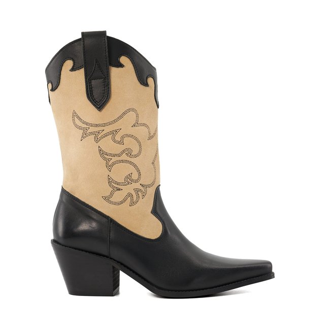 Santiags hautes en édition limitée - PRICKLY noir <span itemprop=