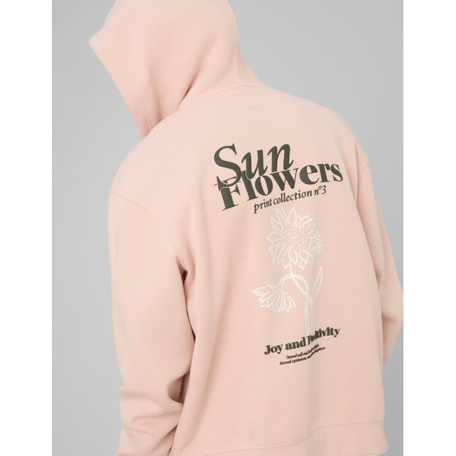 Sweat zippé imprimé devant/dos rose pâle <span itemprop=