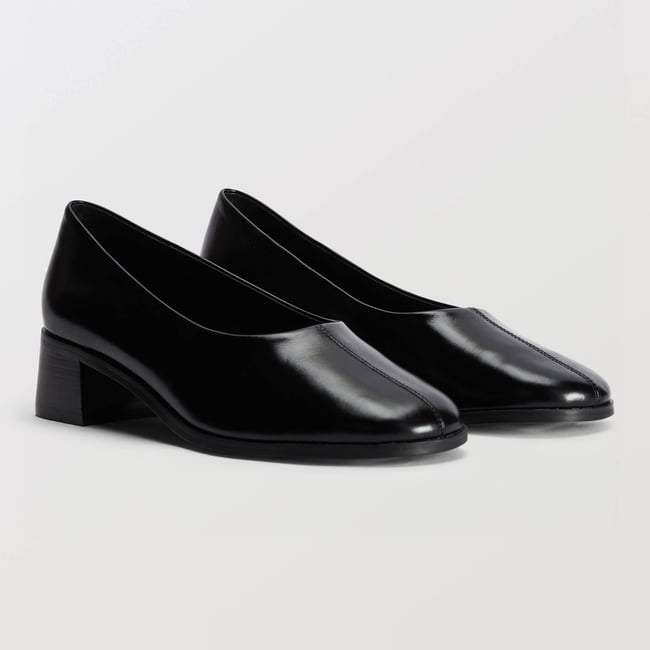 Ballerines en cuir vernis - MONOPRIX