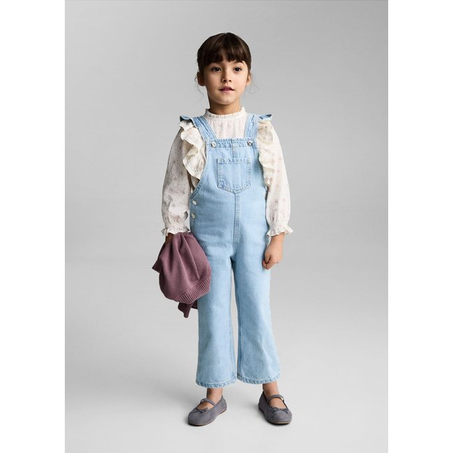 Salopette longue jean bleu clair <span itemprop=