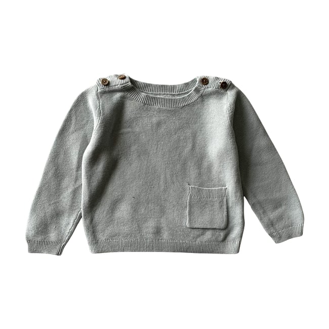 Pull bébé - Très bon état vert <span itemprop=