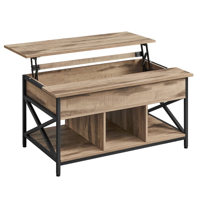 Table basse avec plateau relevable - L100 cm Couleur marron <span itemprop=
