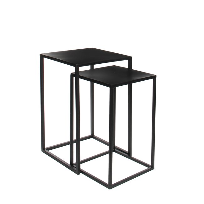 Lot de 2 tables d'appoint GOA Couleur noir <span itemprop=