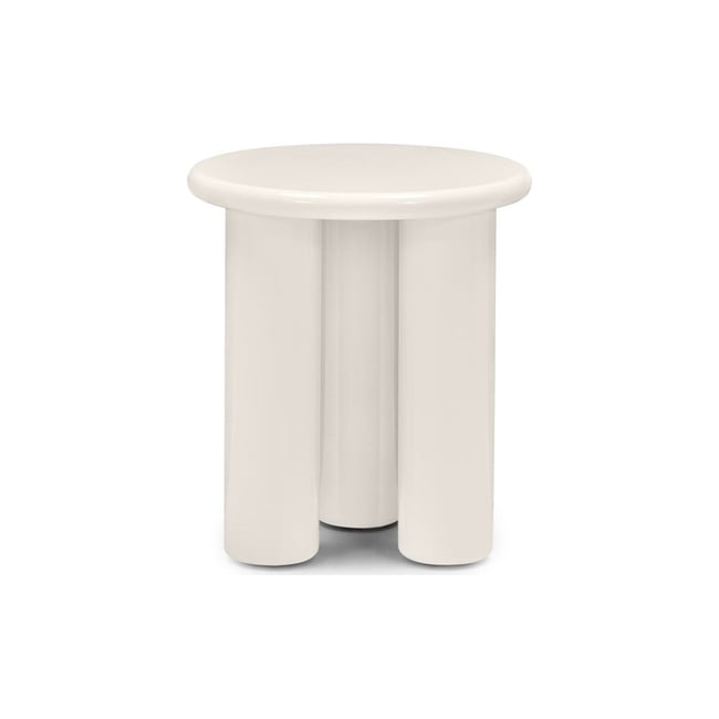 Table d'appoint ronde collection LOLA Couleur crème brillant <span itemprop=