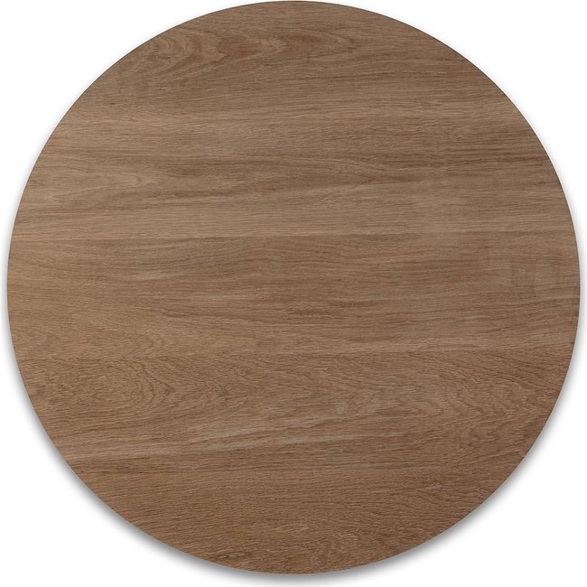 Plateau de table rond en bois de chêne 80 cm Couleur chêne naturel de ton chaud <span itemprop=
