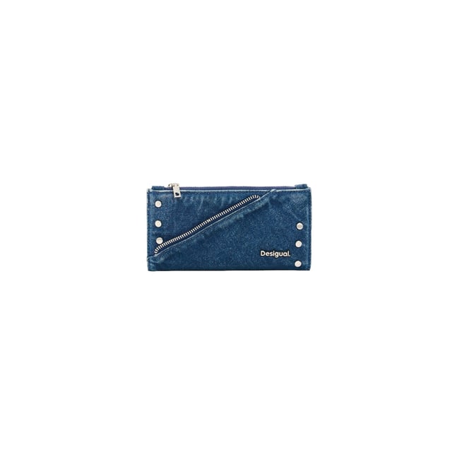 Grand Portefeuille en Denim 100 % Coton bleu clair <span itemprop=