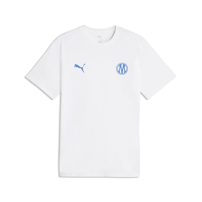Maillot supporter Olympique de Marseille blanc + bleu <span itemprop=