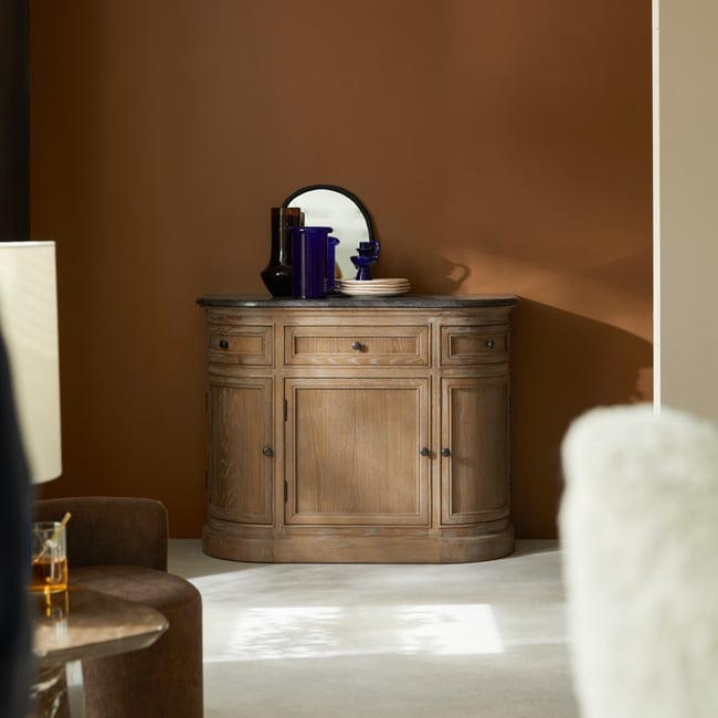 Buffet bas en Chêne, LOUISE Couleur naturel <span itemprop=